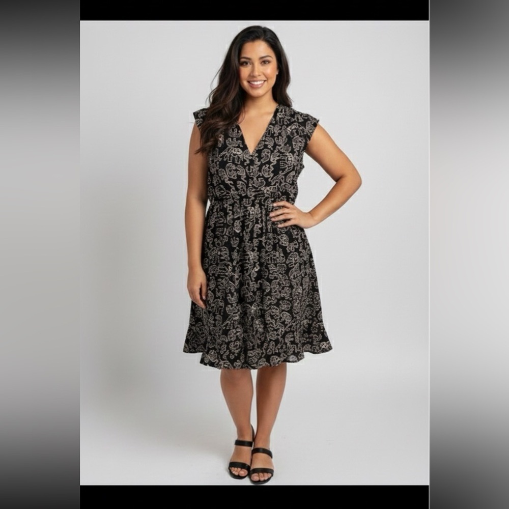 Maeve Anthropologie Noronha size medium elephant printed faux wrap dress